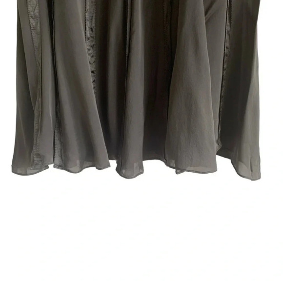 Liz Clairbone 100% Silk Paneled A Line Charcoal Gray Skirt NWT Size 12 - Picture 3 of 12